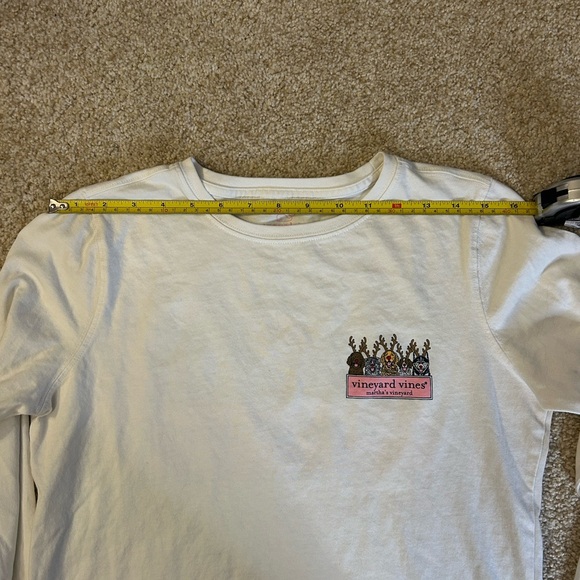 Vineyard Vines White Long Sleeve Dogs With Antlers T Shirt Womens XS - Picture 6 of 8